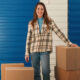 Image of a young woman at a storage unit.