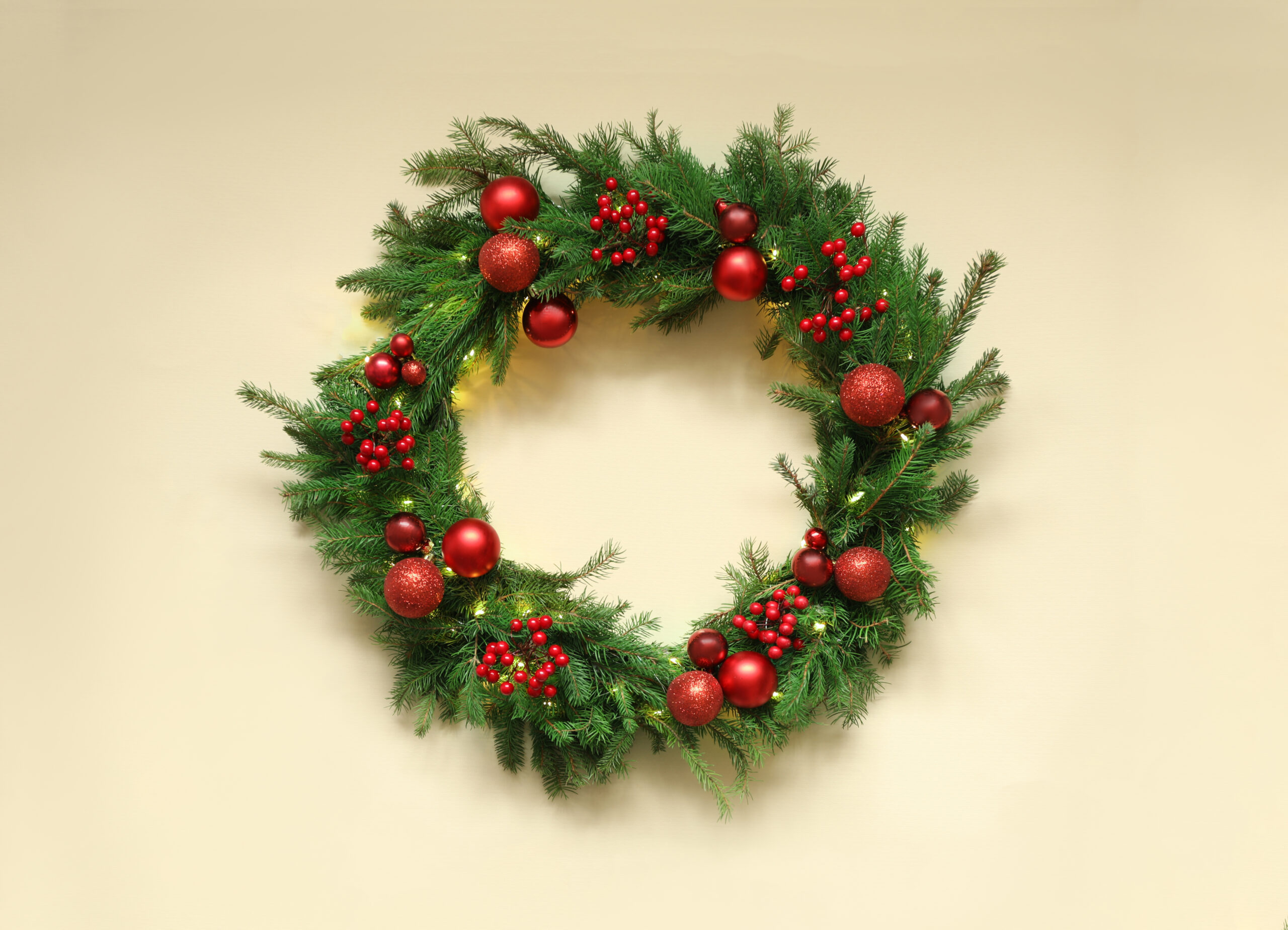 Christmas wreath with baubles