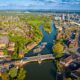 An aerial image of the town of Reading.