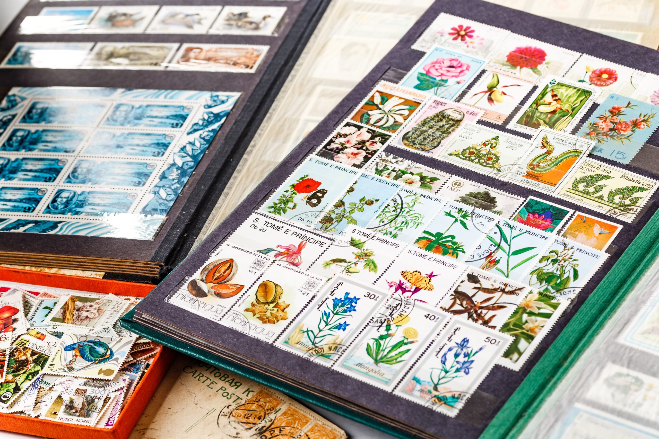 An image of collectable postage stamps.
